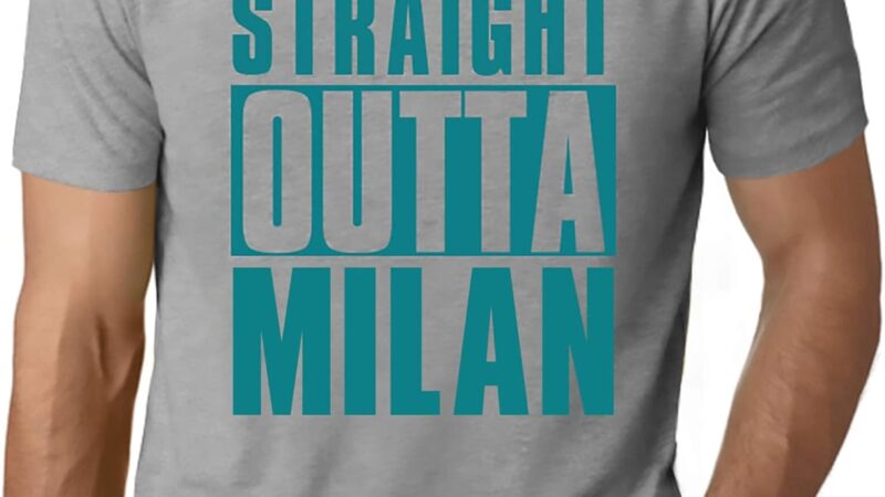 Uomo Maglietta Direttamente da Milano – Straight Outta Milan – T-Shirt Stampa Grafica Divertente Vintage Idea Regalo Originale alla Moda Grigio Chiazzato 5XL – idea regalo milan