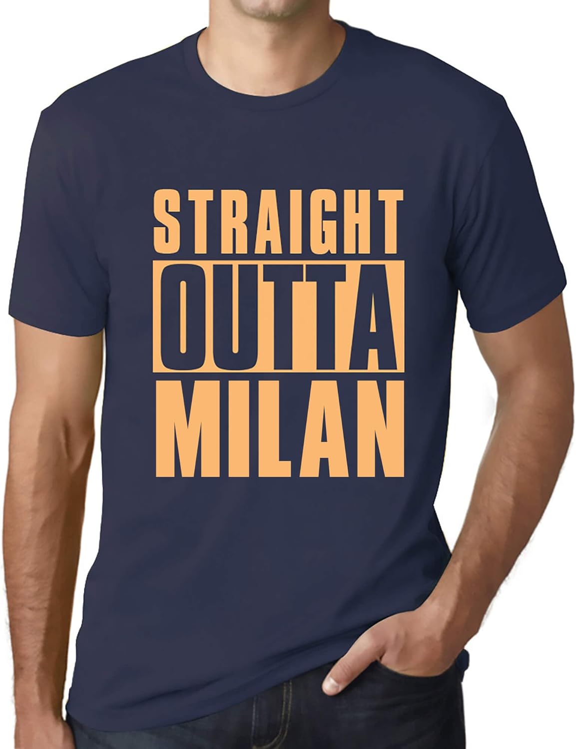 Uomo Maglietta Direttamente da Milano – Straight Outta Milan – T-Shirt Stampa Grafica Divertente Vintage Idea Regalo Originale alla Moda Marina Francese 4XL – idea regalo milan