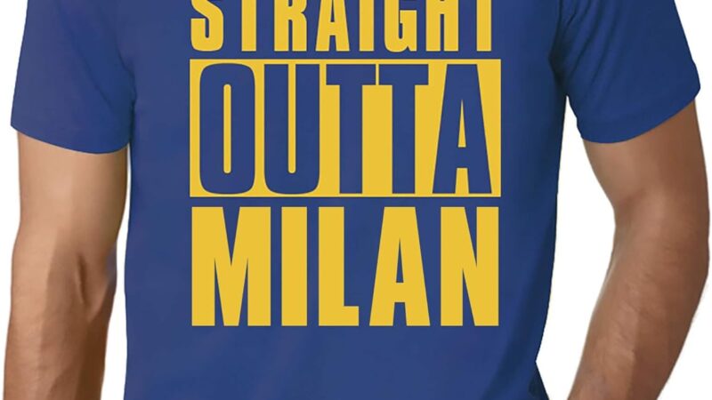 Uomo Maglietta Direttamente da Milano – Straight Outta Milan – T-Shirt Stampa Grafica Divertente Vintage Idea Regalo Originale alla Moda Blu Reale 5XL – idea regalo milan