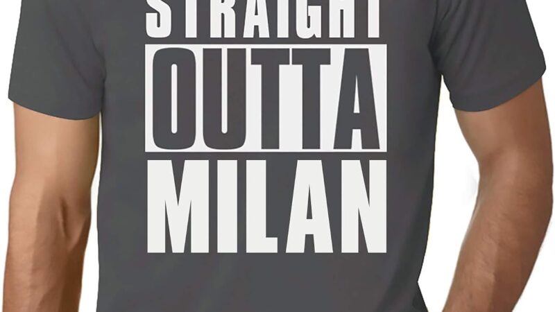Uomo Maglietta Direttamente da Milano – Straight Outta Milan – T-Shirt Stampa Grafica Divertente Vintage Idea Regalo Originale alla Moda Grigio Topo 5XL – idea regalo milan