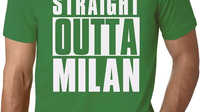 Uomo Maglietta Direttamente da Milano – Straight Outta Milan – T-Shirt Stampa Grafica Divertente Vintage Idea Regalo Originale alla Moda Verde Prato 4XL – idea regalo milan