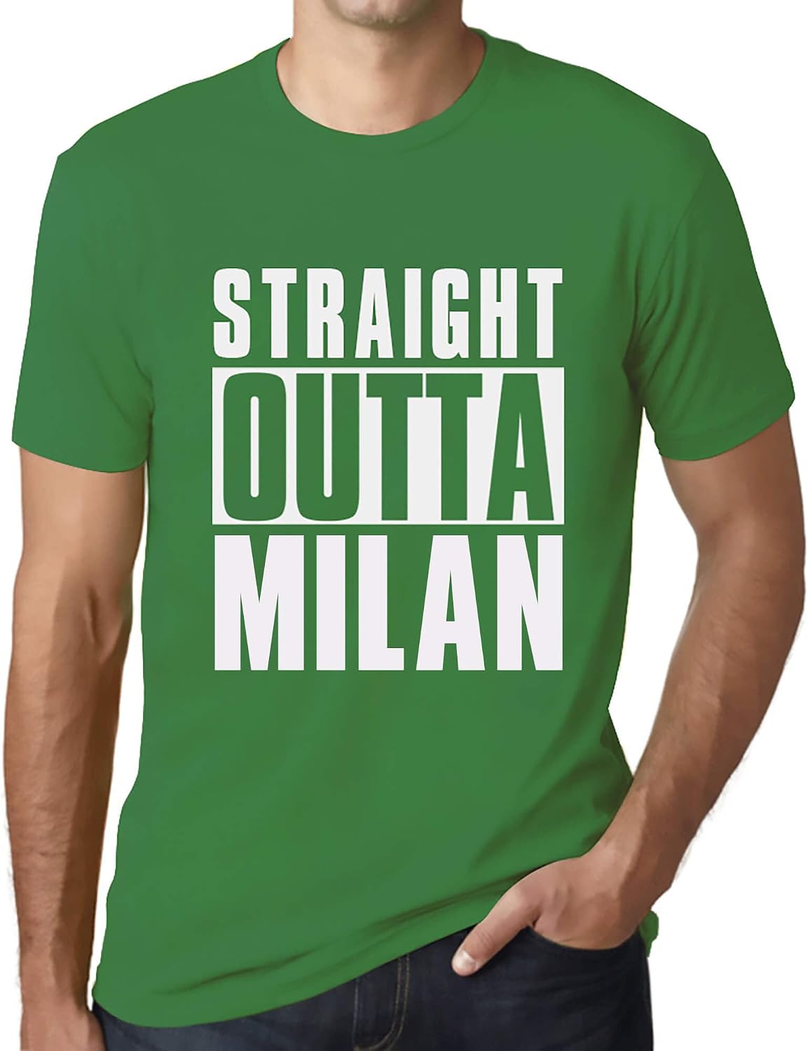 Uomo Maglietta Direttamente da Milano – Straight Outta Milan – T-Shirt Stampa Grafica Divertente Vintage Idea Regalo Originale alla Moda Verde Prato 4XL – idea regalo milan
