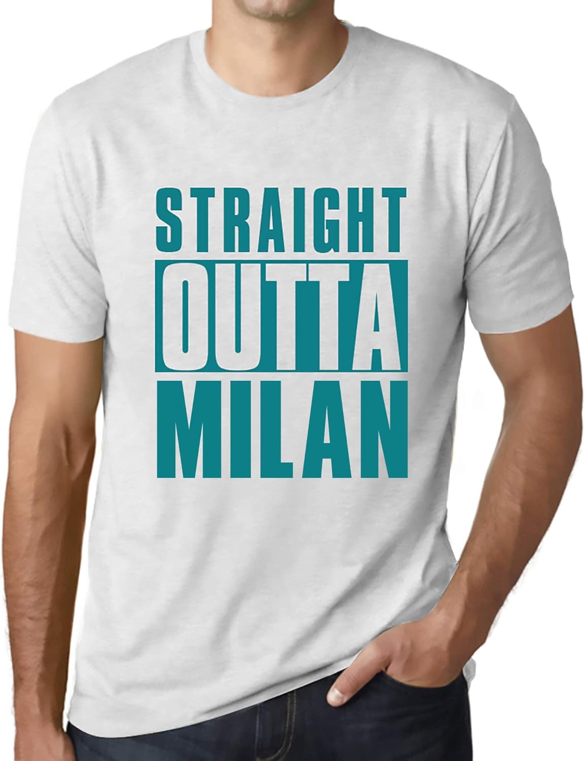 Uomo Maglietta Direttamente da Milano – Straight Outta Milan – T-Shirt Stampa Grafica Divertente Vintage Idea Regalo Originale alla Moda Bianco Chiazzato 5XL – idea regalo milan