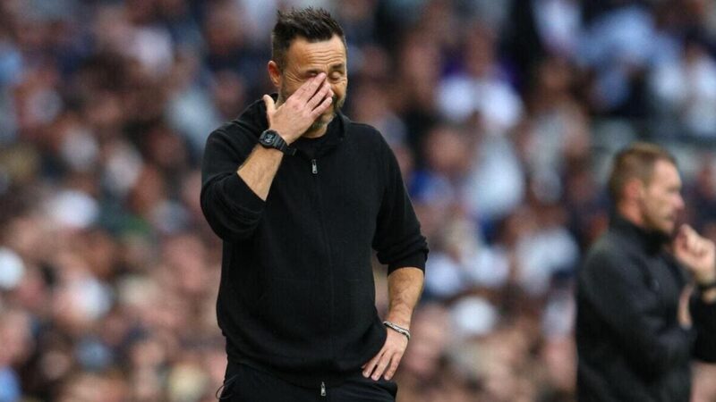 De Zerbi “non si farà prendere dal panico” nonostante l’inizio senza vittorie del Tottenham in Premier League