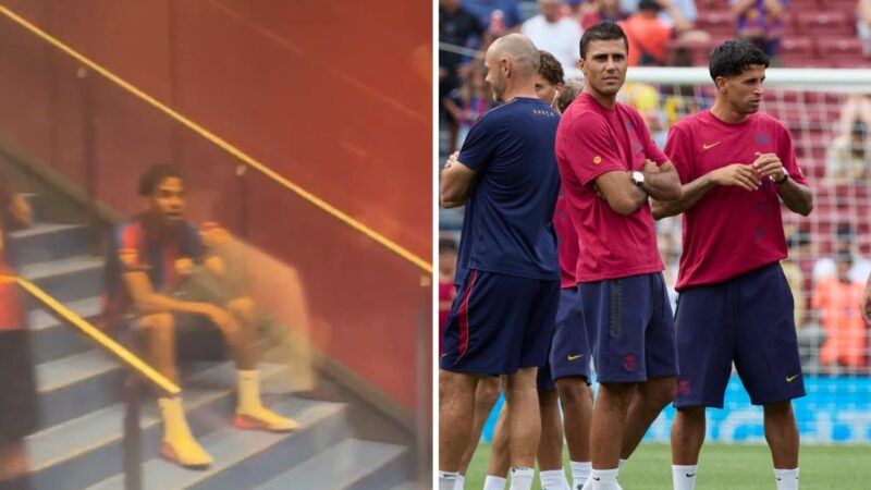 Guarda: Joao Cancelo se n’è andato furioso dopo che il Barcellona ha staccato la spina durante la presentazione