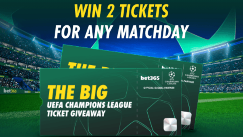 Vinci i biglietti per una partita di Champions League con bet365